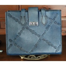 Handmade Leather Francesca Handbag Medium Blue